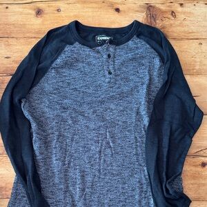 Express Black and Gray Knit Top